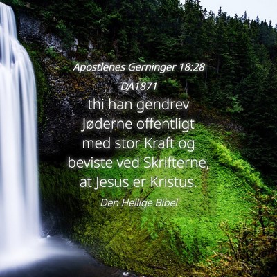 Picture 04 - Apostlenes Gerninger 18:28 DA1871 - thi han gendrev Jøderne offentligt med stor - Bible Verse Picture
