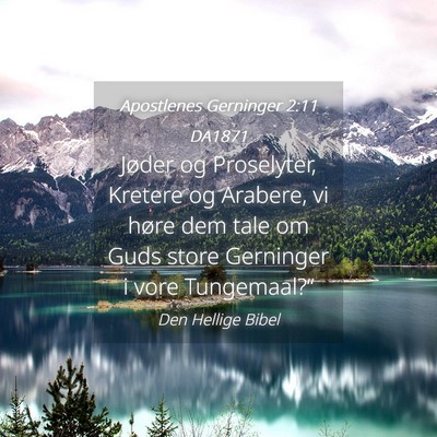 Picture 04 - Apostlenes Gerninger 2:11 DA1871 - Jøder og Proselyter, Kretere og Arabere, vi - Bible Verse Picture