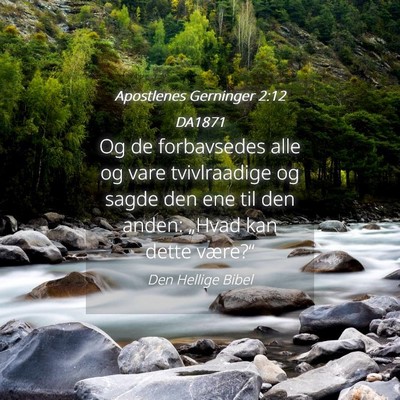 Picture 04 - Apostlenes Gerninger 2:12 DA1871 - Og de forbavsedes alle og vare tvivlraadige og - Bible Verse Picture