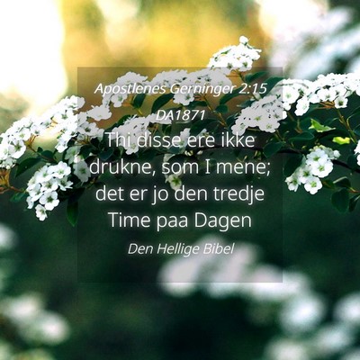 Picture 04 - Apostlenes Gerninger 2:15 DA1871 - Thi disse ere ikke drukne, som I mene; det er jo - Bible Verse Picture