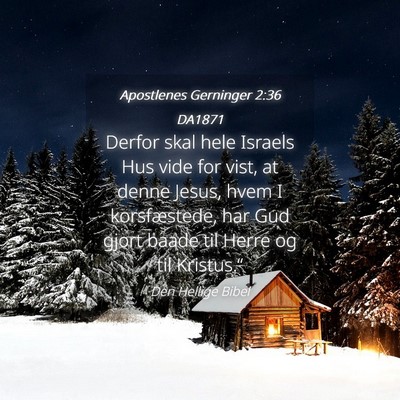 Picture 04 - Apostlenes Gerninger 2:36 DA1871 - Derfor skal hele Israels Hus vide for vist, at - Bible Verse Picture