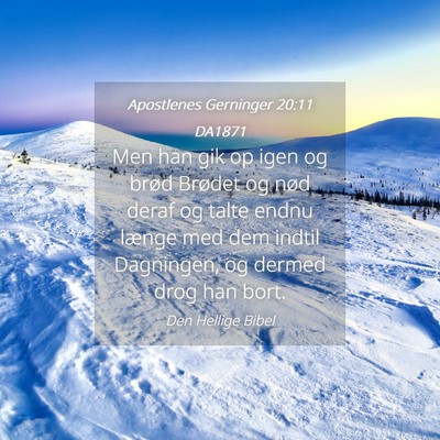 Picture 04 - Apostlenes Gerninger 20:11 DA1871 - Men han gik op igen og brød Brødet og nød - Bible Verse Picture