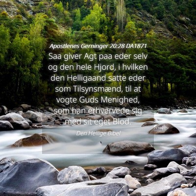 Picture 04 - Apostlenes Gerninger 20:28 DA1871 - Saa giver Agt paa eder selv og den hele Hjord, i - Bible Verse Picture