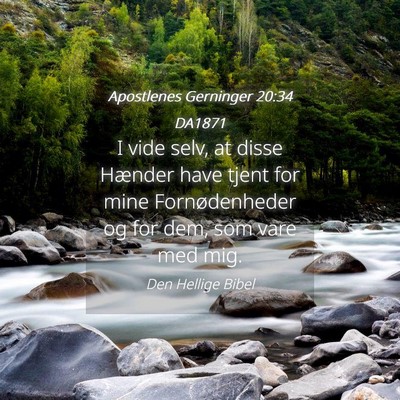 Picture 04 - Apostlenes Gerninger 20:34 DA1871 - I vide selv, at disse Hænder have tjent for mine - Bible Verse Picture