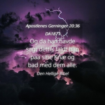 Picture 04 - Apostlenes Gerninger 20:36 DA1871 - Og da han havde sagt dette, faldt han paa sine - Bible Verse Picture