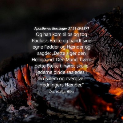 Picture 04 - Apostlenes Gerninger 21:11 DA1871 - Og han kom til os og tog Paulus's Bælte og bandt - Bible Verse Picture