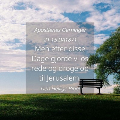 Picture 04 - Apostlenes Gerninger 21:15 DA1871 - Men efter disse Dage gjorde vi os rede og droge - Bible Verse Picture