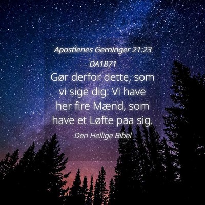 Picture 04 - Apostlenes Gerninger 21:23 DA1871 - Gør derfor dette, som vi sige dig: Vi have her - Bible Verse Picture