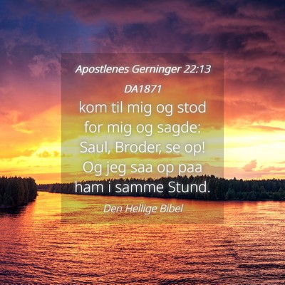 Picture 04 - Apostlenes Gerninger 22:13 DA1871 - kom til mig og stod for mig og sagde: Saul, - Bible Verse Picture