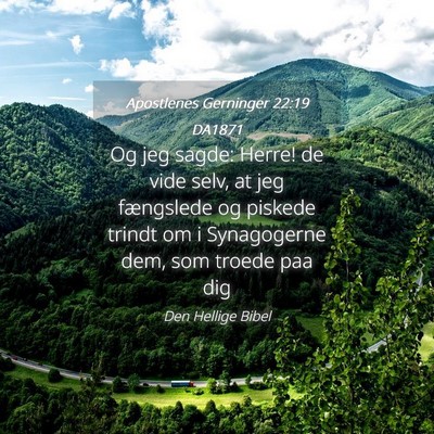 Picture 04 - Apostlenes Gerninger 22:19 DA1871 - Og jeg sagde: Herre! de vide selv, at jeg - Bible Verse Picture
