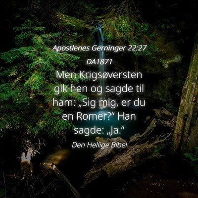 Picture 04 - Apostlenes Gerninger 22:27 DA1871 - Men Krigsøversten gik hen og sagde til ham: - Bible Verse Picture