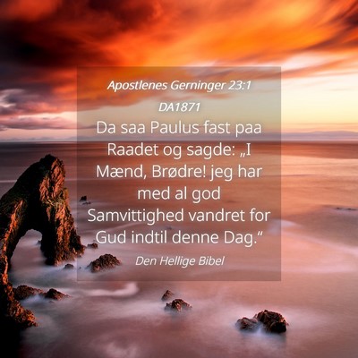 Picture 04 - Apostlenes Gerninger 23:1 DA1871 - Da saa Paulus fast paa Raadet og sagde: „I - Bible Verse Picture