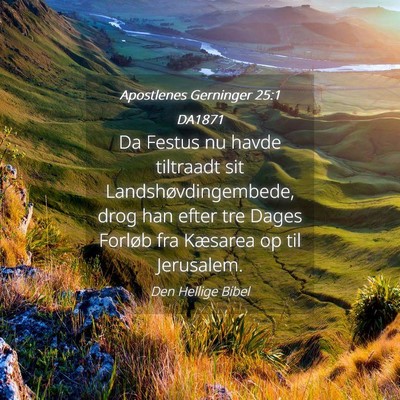 Picture 04 - Apostlenes Gerninger 25:1 DA1871 - Da Festus nu havde tiltraadt sit - Bible Verse Picture