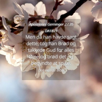 Picture 04 - Apostlenes Gerninger 27:35 DA1871 - Men da han havde sagt dette, tog han Brød og - Bible Verse Picture