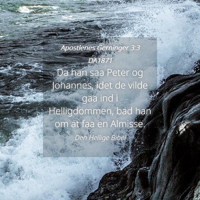Picture 04 - Apostlenes Gerninger 3:3 DA1871 - Da han saa Peter og Johannes, idet de vilde gaa - Bible Verse Picture