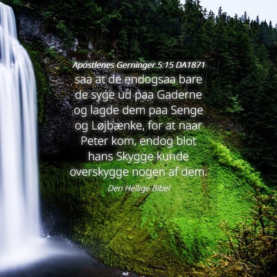 Picture 04 - Apostlenes Gerninger 5:15 DA1871 - saa at de endogsaa bare de syge ud paa Gaderne og - Bible Verse Picture