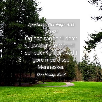 Picture 04 - Apostlenes Gerninger 5:35 DA1871 - Og han sagde til dem: „I israelitiske Mænd! - Bible Verse Picture