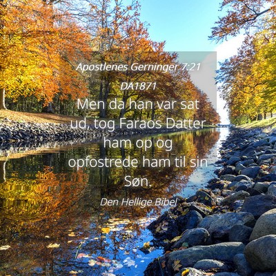 Picture 04 - Apostlenes Gerninger 7:21 DA1871 - Men da han var sat ud, tog Faraos Datter ham op - Bible Verse Picture