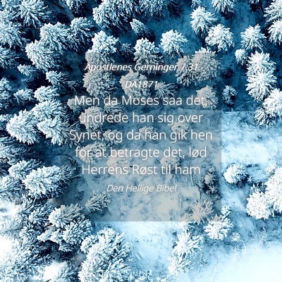 Picture 04 - Apostlenes Gerninger 7:31 DA1871 - Men da Moses saa det, undrede han sig over Synet, - Bible Verse Picture