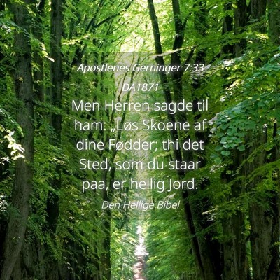 Picture 04 - Apostlenes Gerninger 7:33 DA1871 - Men Herren sagde til ham: „Løs Skoene af dine - Bible Verse Picture