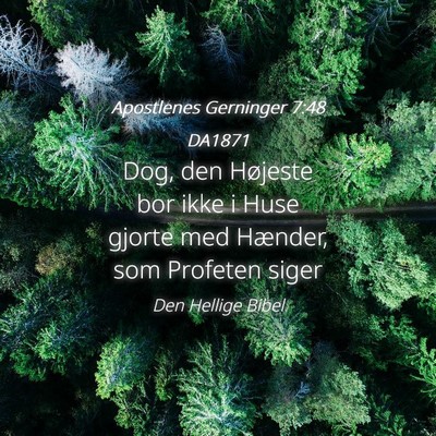 Picture 04 - Apostlenes Gerninger 7:48 DA1871 - Dog, den Højeste bor ikke i Huse gjorte med - Bible Verse Picture
