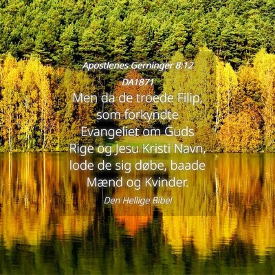 Picture 04 - Apostlenes Gerninger 8:12 DA1871 - Men da de troede Filip, som forkyndte Evangeliet - Bible Verse Picture