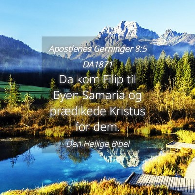 Picture 04 - Apostlenes Gerninger 8:5 DA1871 - Da kom Filip til Byen Samaria og prædikede - Bible Verse Picture