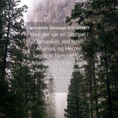 Picture 04 - Apostlenes Gerninger 9:10 DA1871 - Men der var en Discipel i Damaskus, ved Navn - Bible Verse Picture