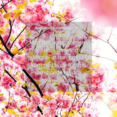 Picture 04 - Apostlenes Gerninger 9:32 DA1871 - Men det skete, medens Peter drog omkring alle - Bible Verse Picture