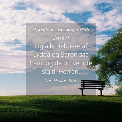 Picture 04 - Apostlenes Gerninger 9:35 DA1871 - Og alle Beboere af Lydda og Saron saa ham, og de - Bible Verse Picture