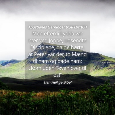 Picture 04 - Apostlenes Gerninger 9:38 DA1871 - Men efterdi Lydda var nær ved Joppe, udsendte - Bible Verse Picture