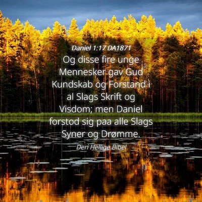 Picture 04 - Daniel 1:17 DA1871 - Og disse fire unge Mennesker gav Gud Kundskab og - Bible Verse Picture