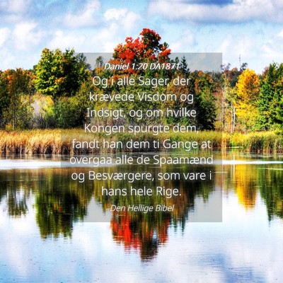 Picture 04 - Daniel 1:20 DA1871 - Og i alle Sager, der krævede Visdom og Indsigt, - Bible Verse Picture