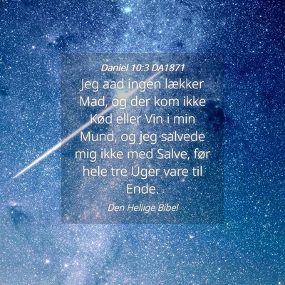 Picture 04 - Daniel 10:3 DA1871 - Jeg aad ingen lækker Mad, og der kom ikke Kød - Bible Verse Picture