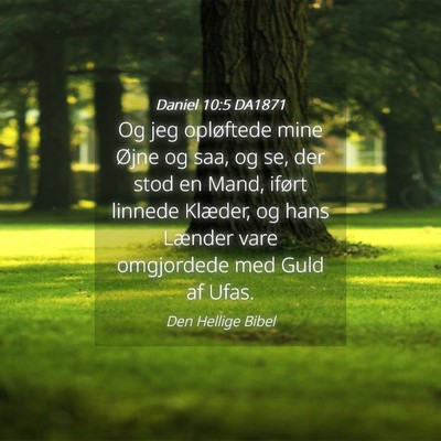 Picture 04 - Daniel 10:5 DA1871 - Og jeg opløftede mine Øjne og saa, og se, der - Bible Verse Picture