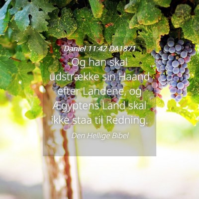 Picture 04 - Daniel 11:42 DA1871 - Og han skal udstrække sin Haand efter Landene, - Bible Verse Picture