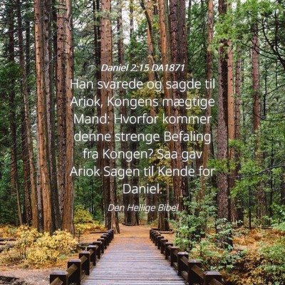 Picture 04 - Daniel 2:15 DA1871 - Han svarede og sagde til Ariok, Kongens mægtige - Bible Verse Picture