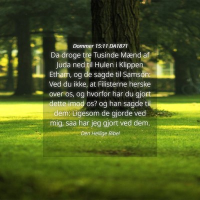 Picture 04 - Dommer 15:11 DA1871 - Da droge tre Tusinde Mænd af Juda ned til Hulen - Bible Verse Picture