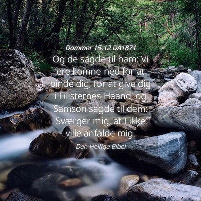 Picture 04 - Dommer 15:12 DA1871 - Og de sagde til ham: Vi ere komne ned for at - Bible Verse Picture