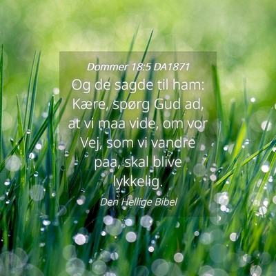 Picture 04 - Dommer 18:5 DA1871 - Og de sagde til ham: Kære, spørg Gud ad, at vi - Bible Verse Picture