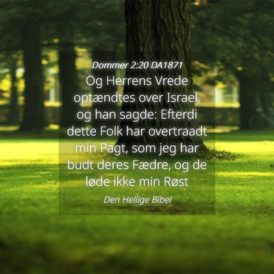 Picture 04 - Dommer 2:20 DA1871 - Og Herrens Vrede optændtes over Israel, og han - Bible Verse Picture