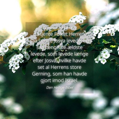 Picture 04 - Dommer 2:7 DA1871 - da tjente Folket Herren, saa længe Josva levede, - Bible Verse Picture
