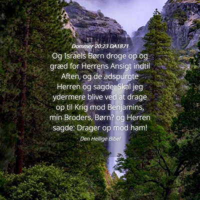 Picture 04 - Dommer 20:23 DA1871 - Og Israels Børn droge op og græd for Herrens - Bible Verse Picture