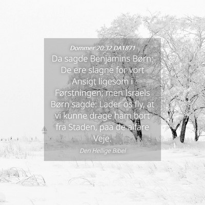Picture 04 - Dommer 20:32 DA1871 - Da sagde Benjamins Børn: De ere slagne for vort - Bible Verse Picture