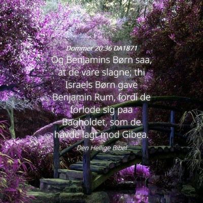 Picture 04 - Dommer 20:36 DA1871 - Og Benjamins Børn saa, at de vare slagne; thi - Bible Verse Picture