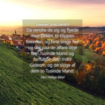 Picture 04 - Dommer 20:45 DA1871 - Da vendte de sig og flyede mod Ørken, til - Bible Verse Picture