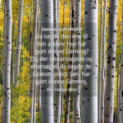 Picture 04 - Dommer 6:29 DA1871 - Da sagde den ene til den anden: Hvo har gjort - Bible Verse Picture