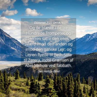 Picture 04 - Dommer 7:22 DA1871 - Og de blæste i de tre Hundrede Trompeter, og - Bible Verse Picture