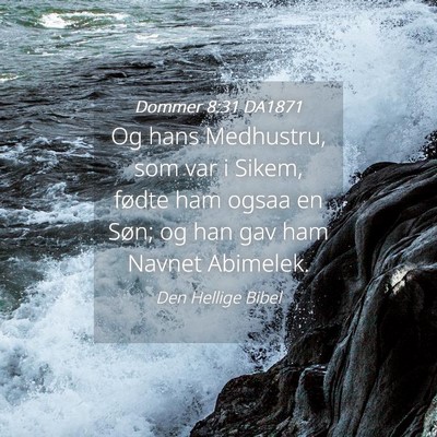 Picture 04 - Dommer 8:31 DA1871 - Og hans Medhustru, som var i Sikem, fødte ham - Bible Verse Picture