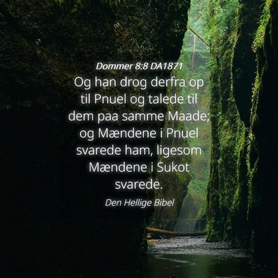 Picture 04 - Dommer 8:8 DA1871 - Og han drog derfra op til Pnuel og talede til dem - Bible Verse Picture